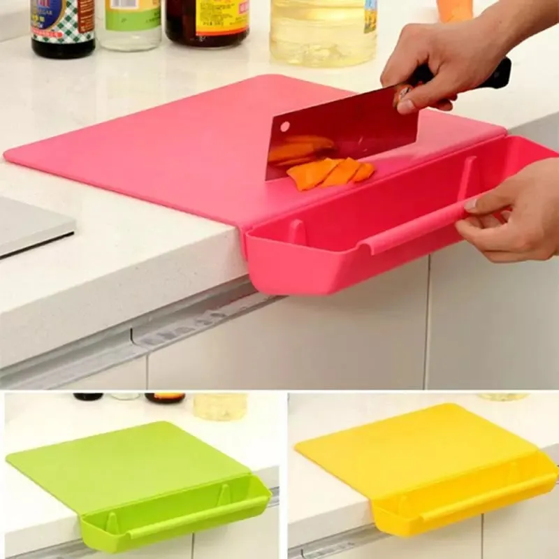 2 in 1 Cutting Board with Removable Slot Bin