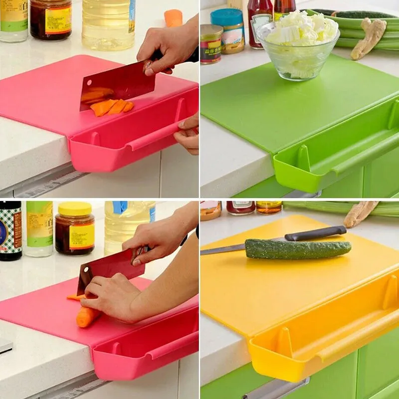 2 in 1 Cutting Board with Removable Slot Bin