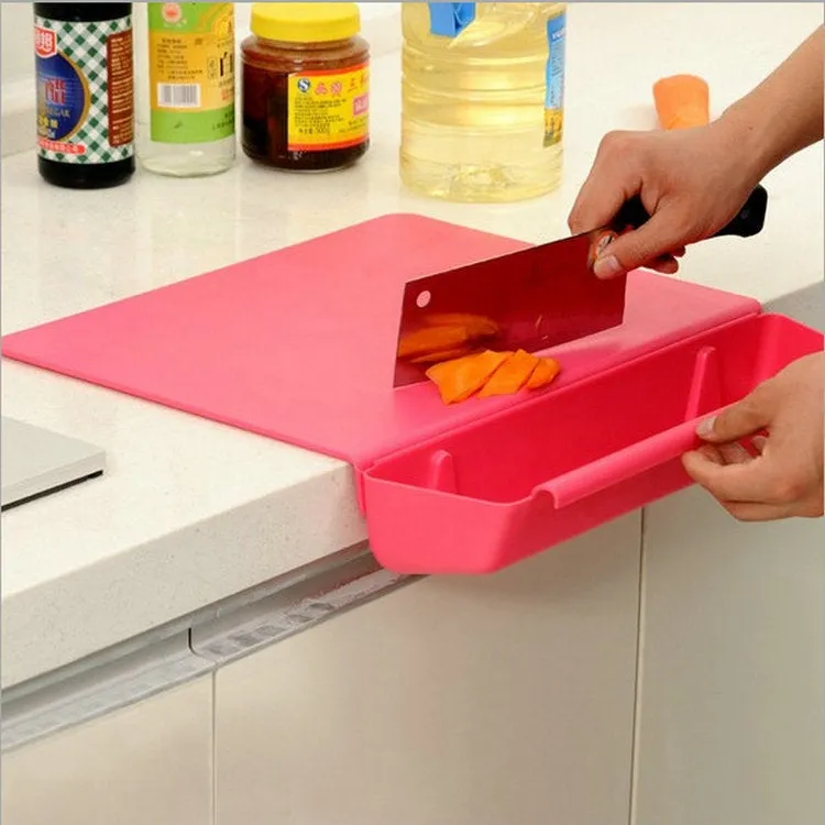 2 in 1 Cutting Board with Removable Slot Bin