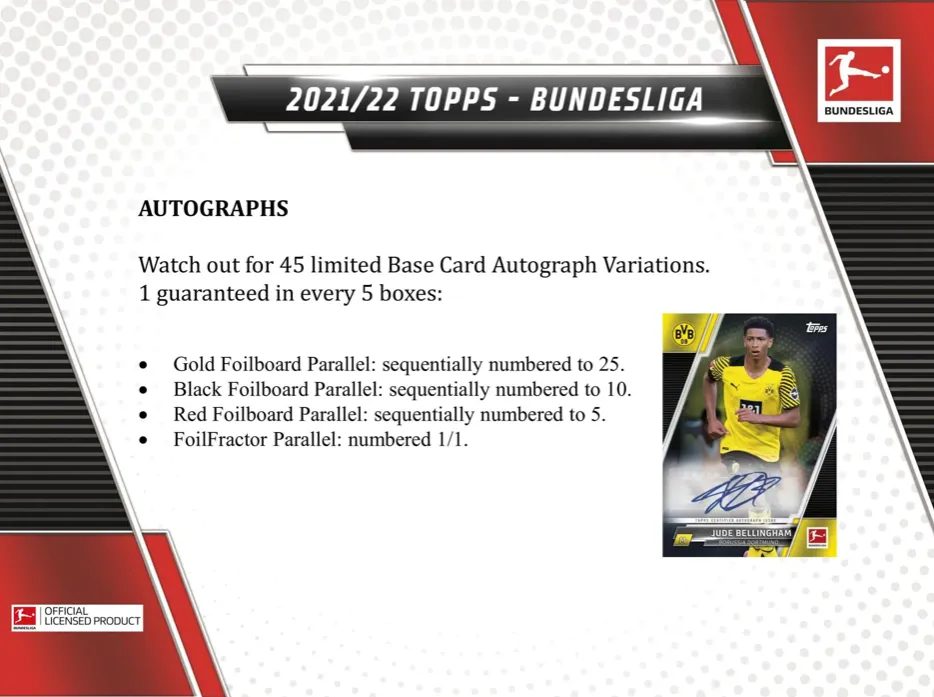 2021/22 Topps Bundesliga Soccer Hobby Box 24 Pack per Box, 8 Cards Per Box