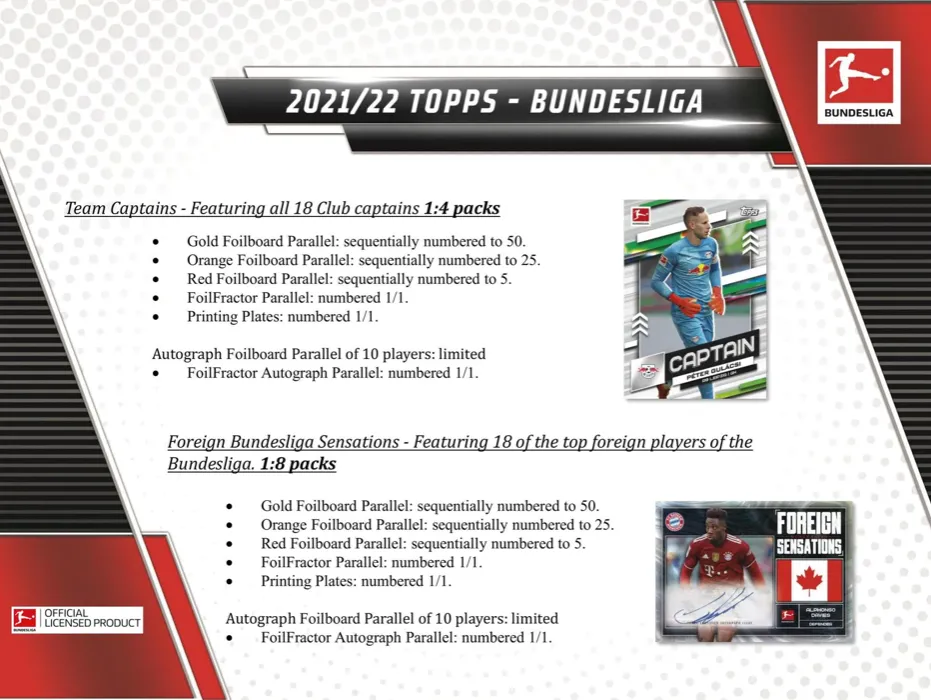 2021/22 Topps Bundesliga Soccer Hobby Box 24 Pack per Box, 8 Cards Per Box