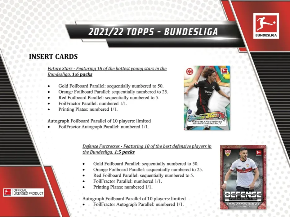 2021/22 Topps Bundesliga Soccer Hobby Box 24 Pack per Box, 8 Cards Per Box