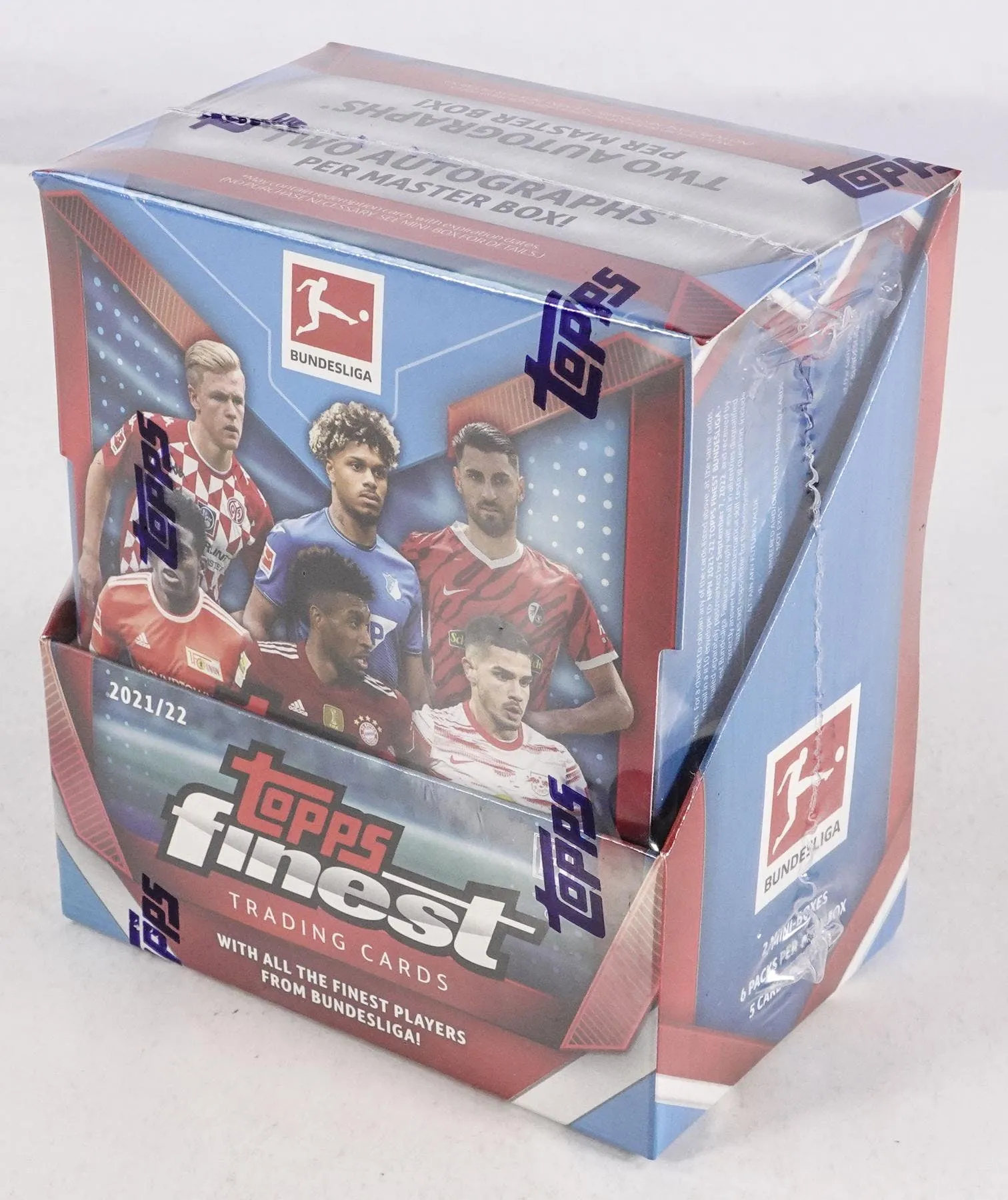 2021/22 Topps Finest Bundesliga Soccer Hobby Box 2 Mini-Boxes Per Master Box, 6 Packs Per Mini-Box, 5 Cards Per Pack