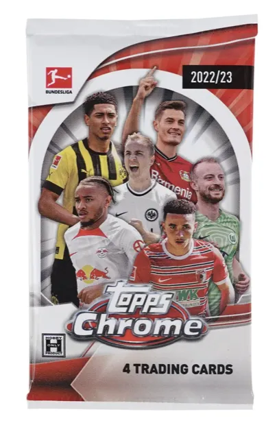 2022/23 Topps Chrome Bundesliga Soccer Hobby Box 20 Packs per Box, 4 Cards per Pack