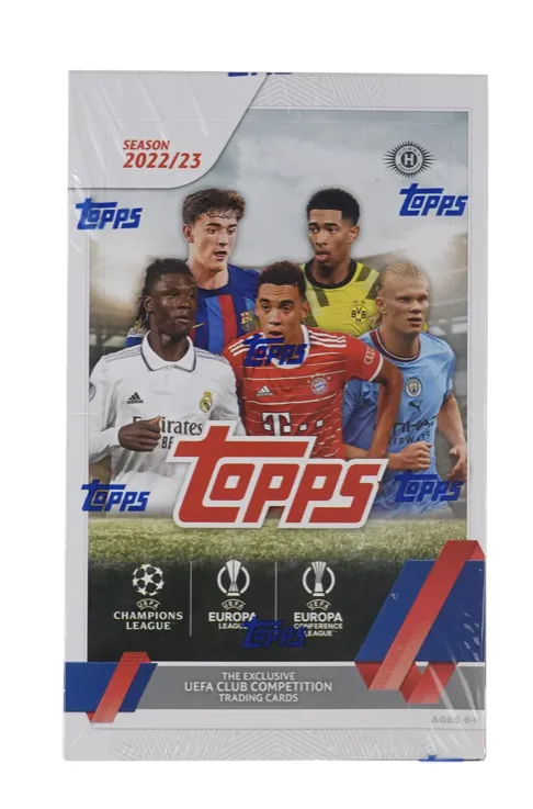 2022/23 Topps UEFA Club Competitions Soccer Hobby Box 24 Packs per Box, 8 Cards per Pack