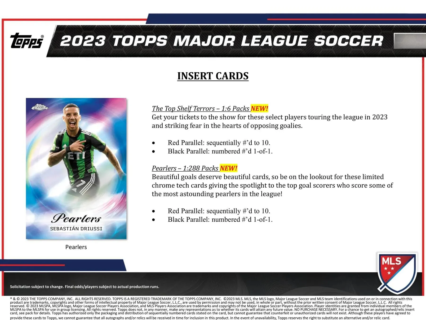 2023 Topps MLS Major League Soccer 11-Pack Blaster Box 11 Packs per Box, 6 Cards per Pack