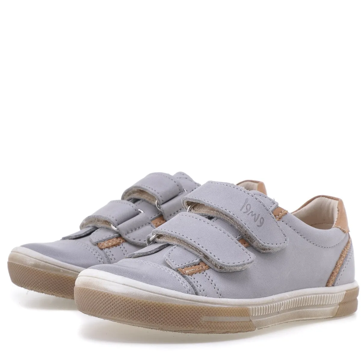 (2066B-2) Low Velcro Trainers Grey