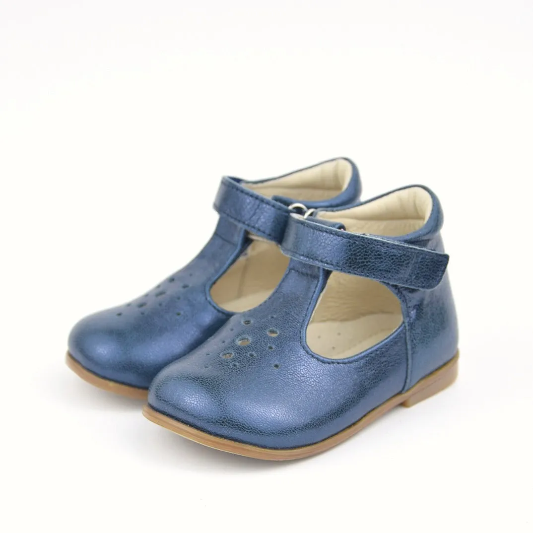 (2384-8) Navy shiny ballerinas