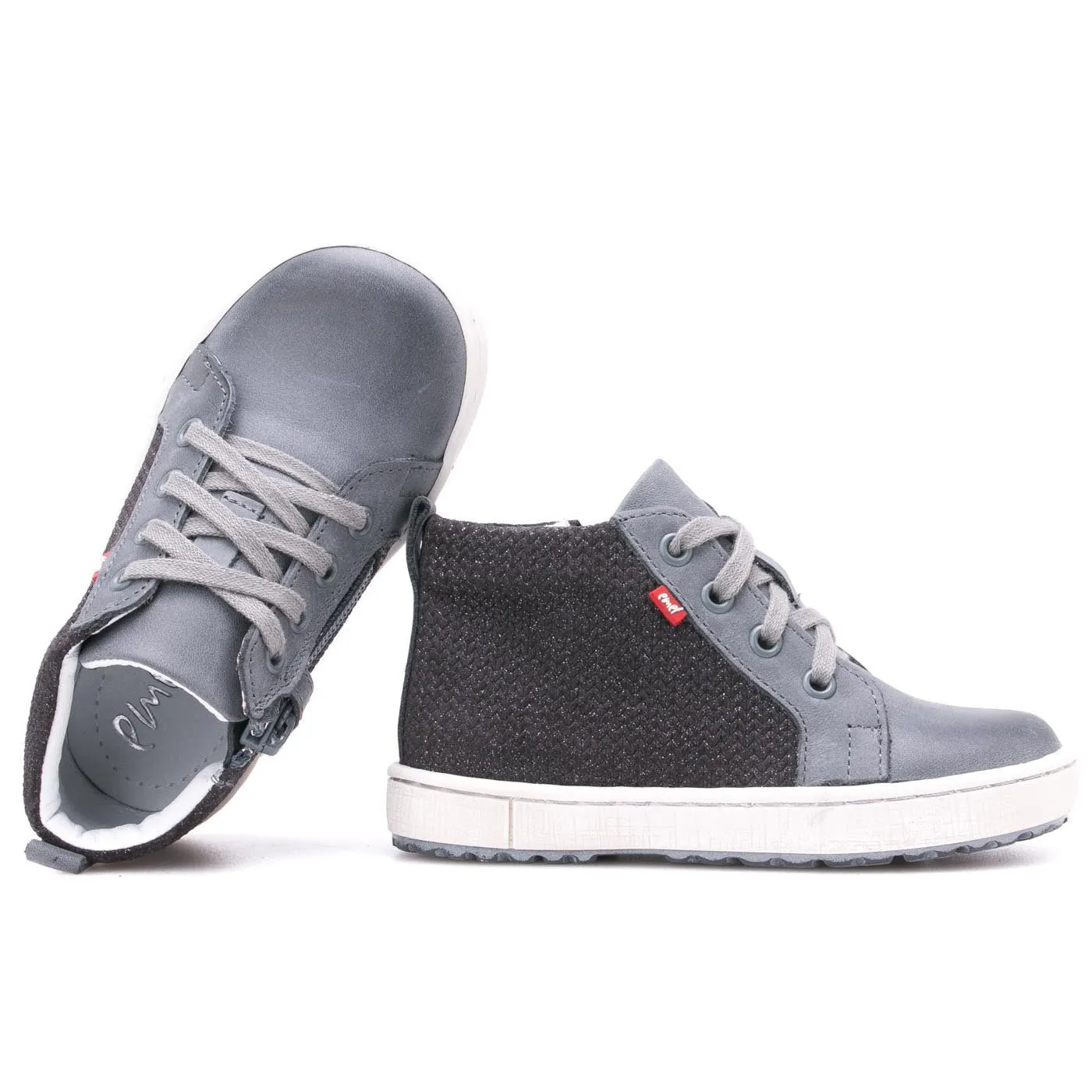 (2624-11) Emel shoes grey sneakers with zipper