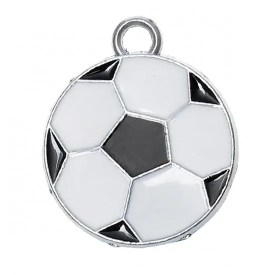 4 SOCCER BALL Charms, Enamel Football Charms CHE0072