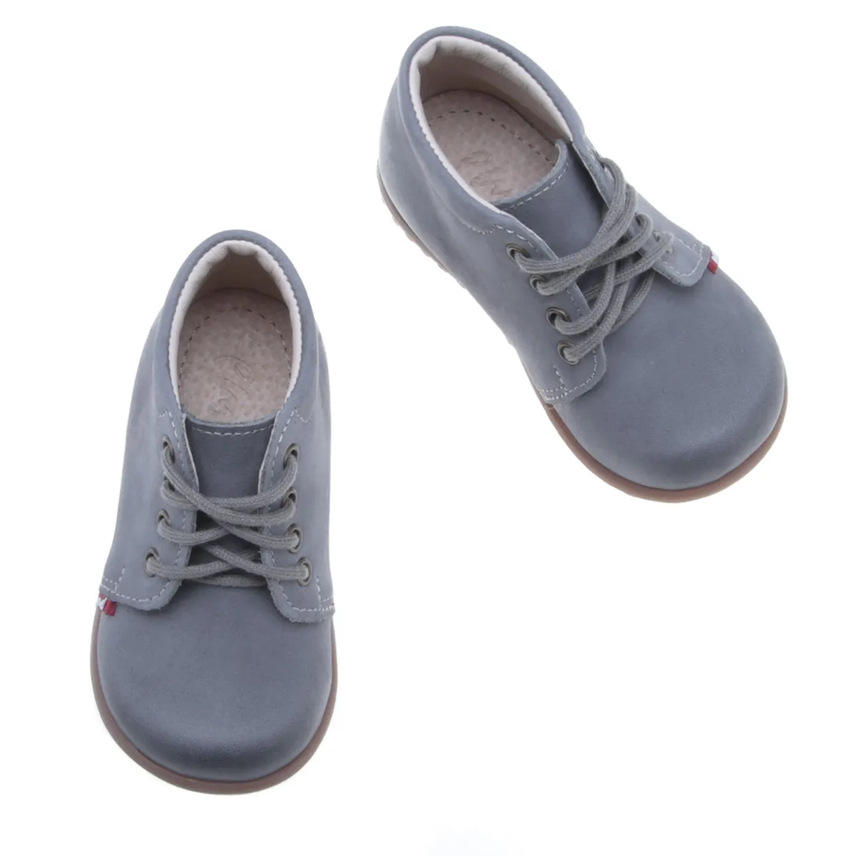 (562-22) Emel Lace Up First Shoes Blue