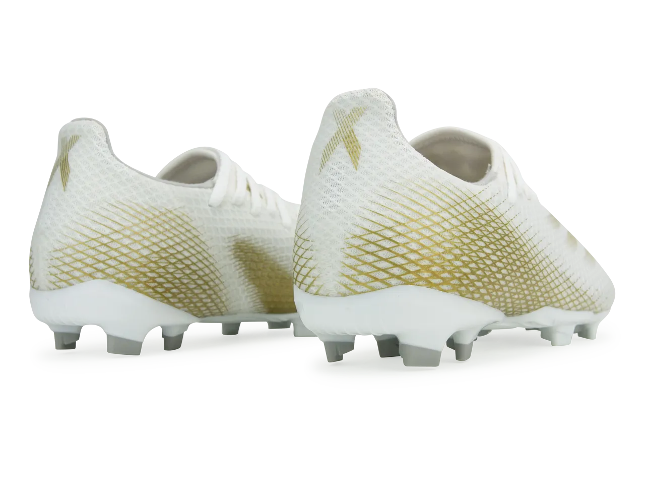 adidas Kids X Ghosted.3 FG Cloud White/Gold Melange/Grey Two