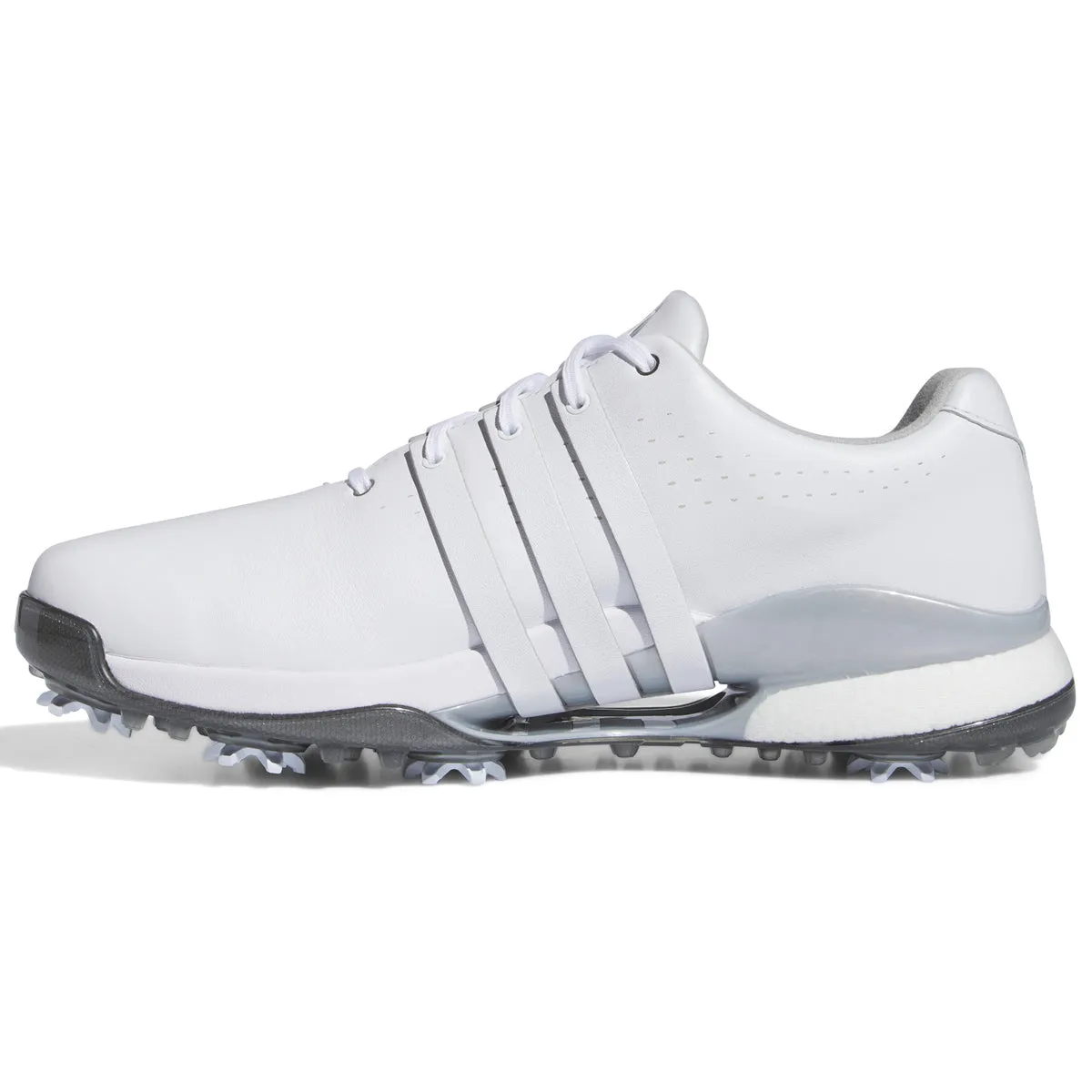 adidas Tour360 24 Boost Golf Shoes - White/White/Silver Metallic