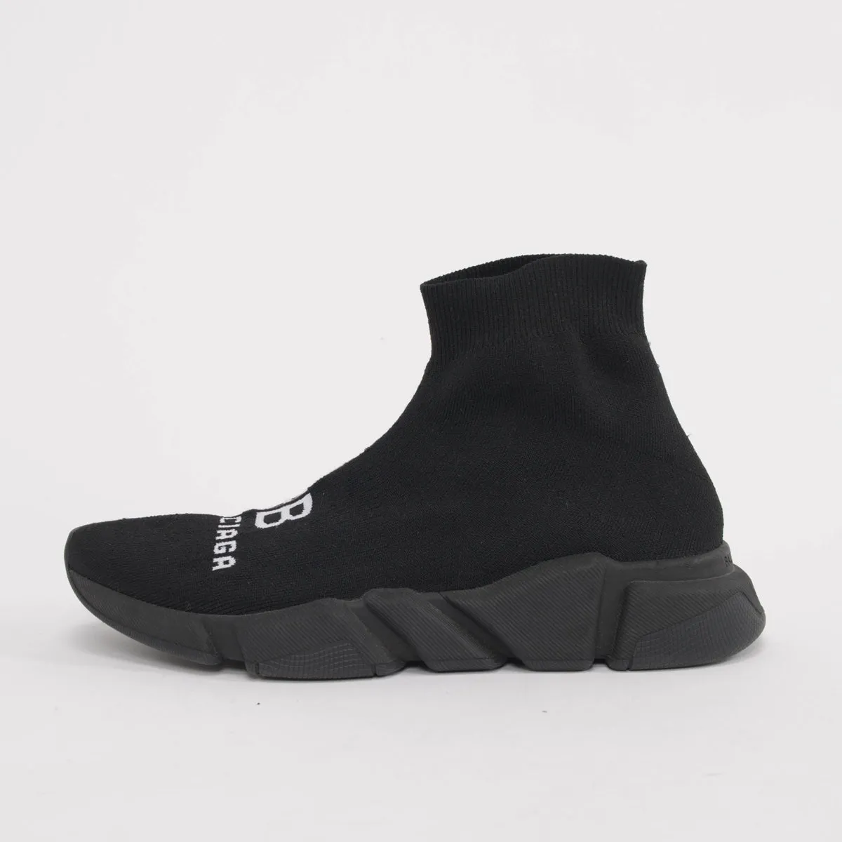 Balenciaga Mens Black Stretch Knit Speed Sock Sneakers, Size 41 - Lightweight, Stylish, Comfort-Fit