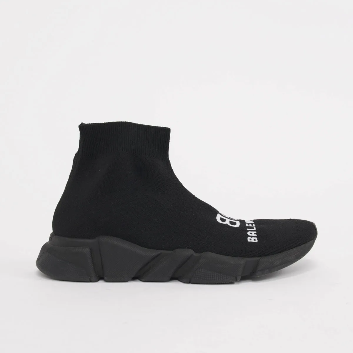 Balenciaga Mens Black Stretch Knit Speed Sock Sneakers, Size 41 - Lightweight, Stylish, Comfort-Fit