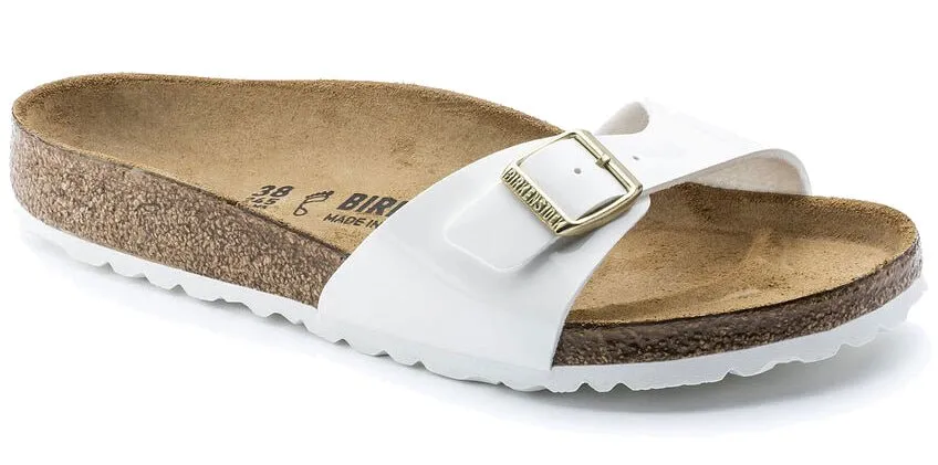 Birkenstock Madrid White Patent Birko-Flor