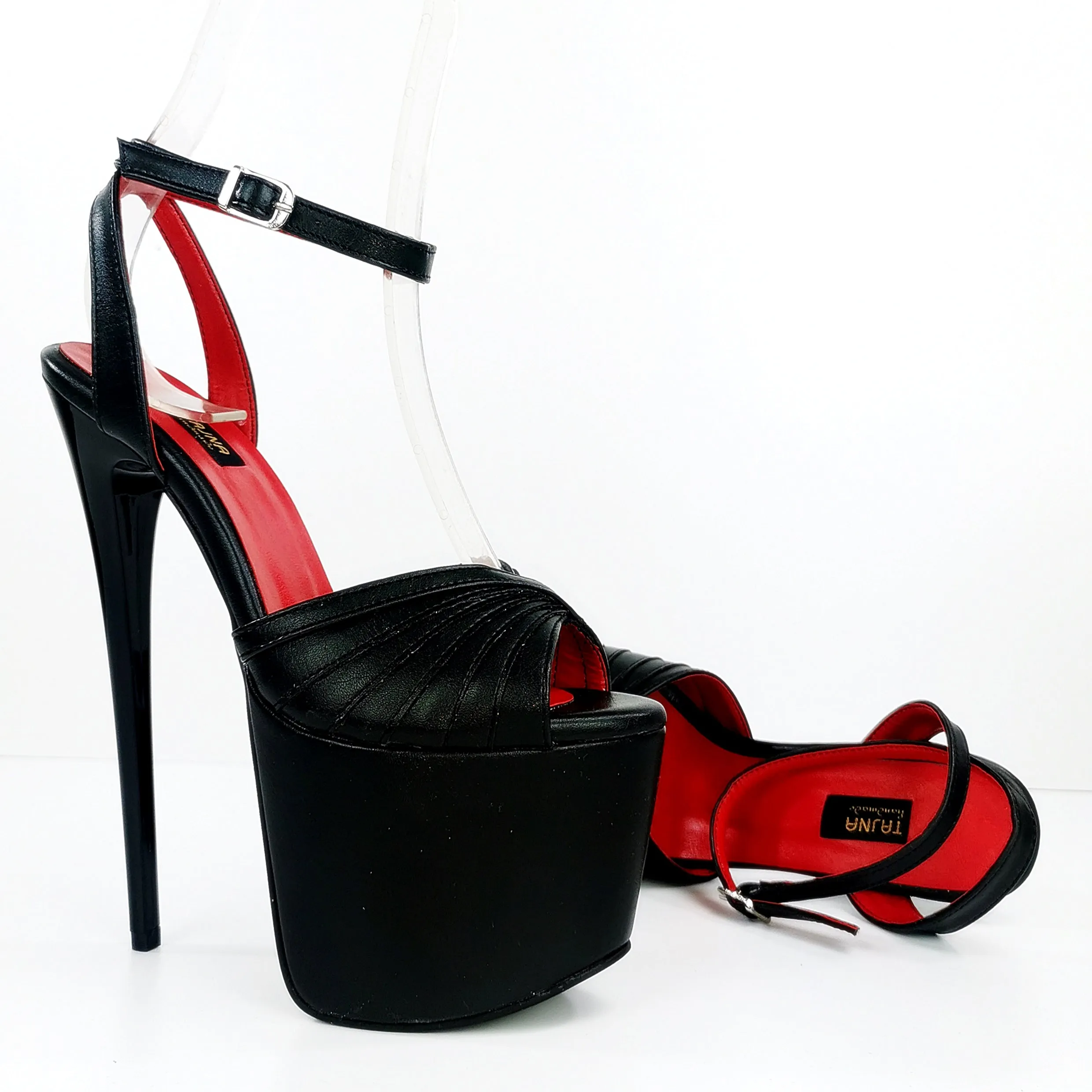 Black Matte Tango Strap High Heels