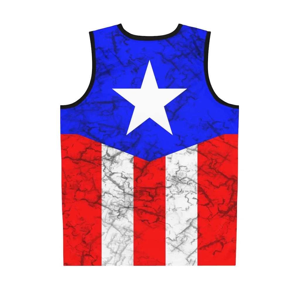 Boricua Coqui Basketball Jersey With Full Back PR Flag