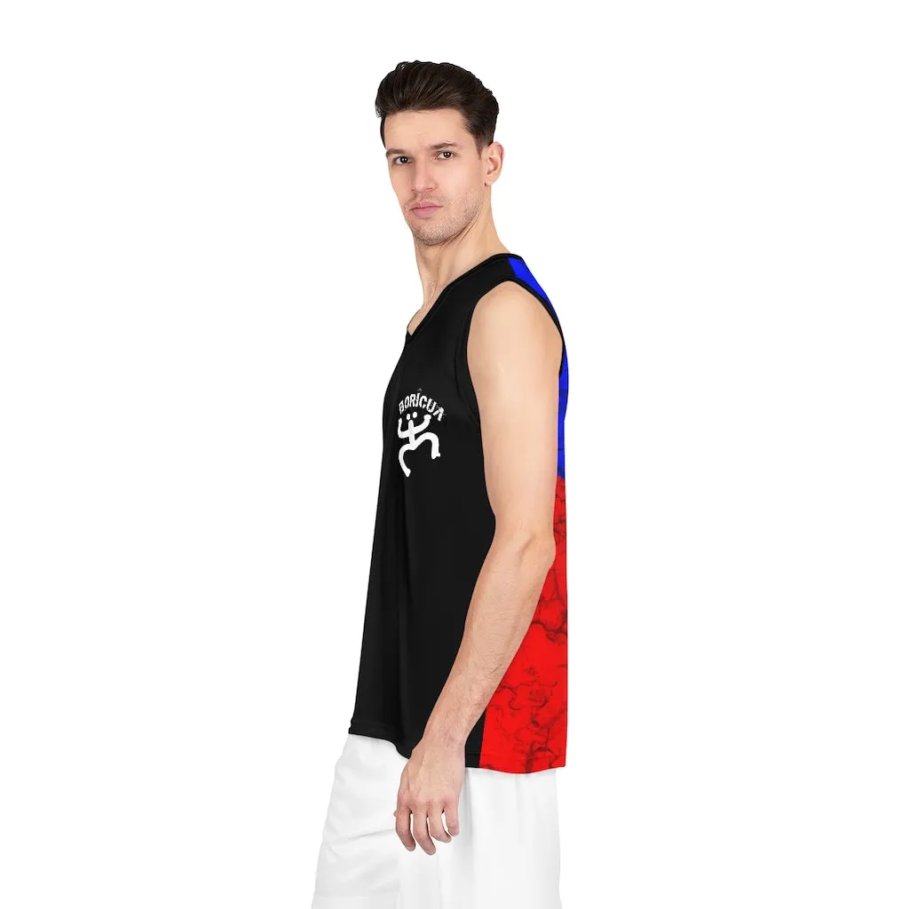 Boricua Coqui Basketball Jersey With Full Back PR Flag