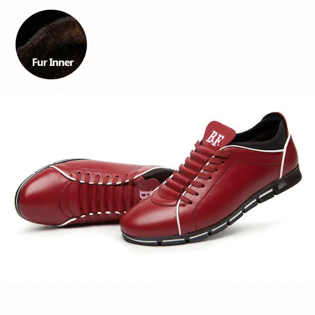 Brand Warm Winter Shoes Casual Leather Shoes for Men