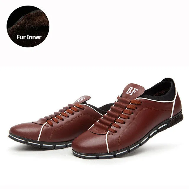 Brand Warm Winter Shoes Casual Leather Shoes for Men