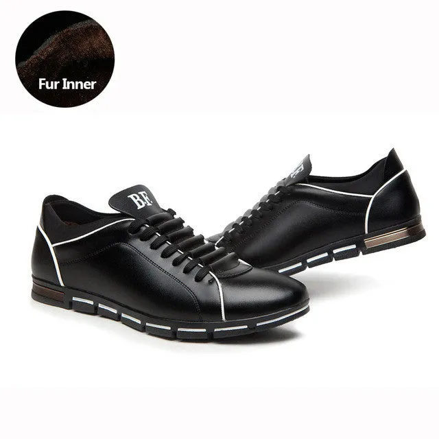 Brand Warm Winter Shoes Casual Leather Shoes for Men