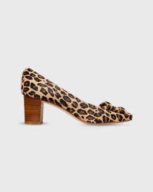 Buckle Heel in Leopard Calf Hair