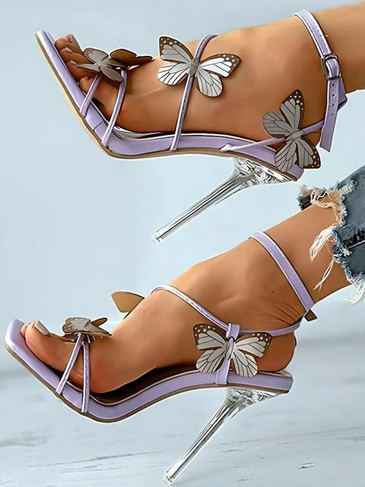 Butterfly Stiletto Heeled Sandals