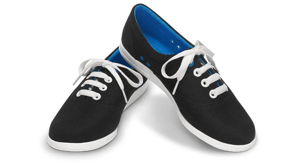 Black and White Crocs LoPro Plim Sneaker with Long Vamp - Unisex