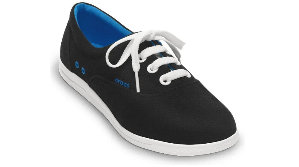 Black and White Crocs LoPro Plim Sneaker with Long Vamp - Unisex