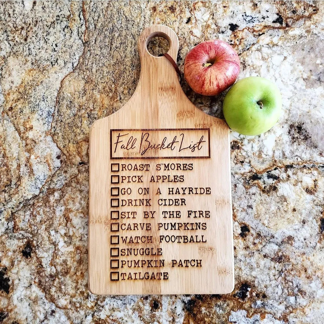 Cutting Board- Fall Bucket List