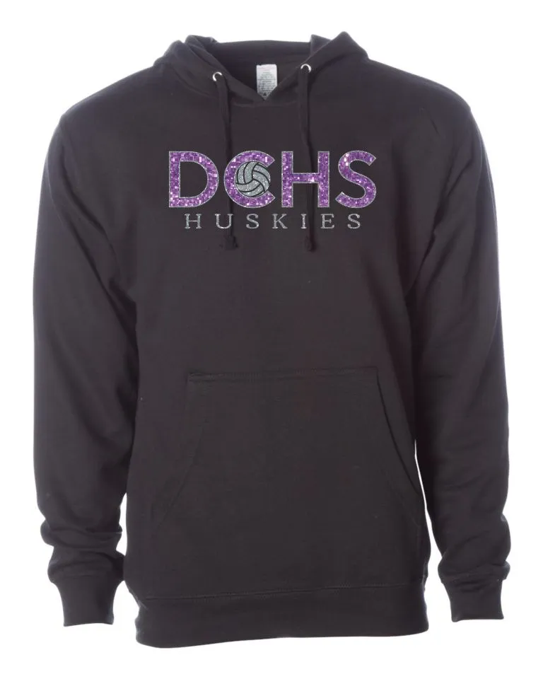 DCHS Volleyball HUSKIES Hoodie- Matte or Glitter