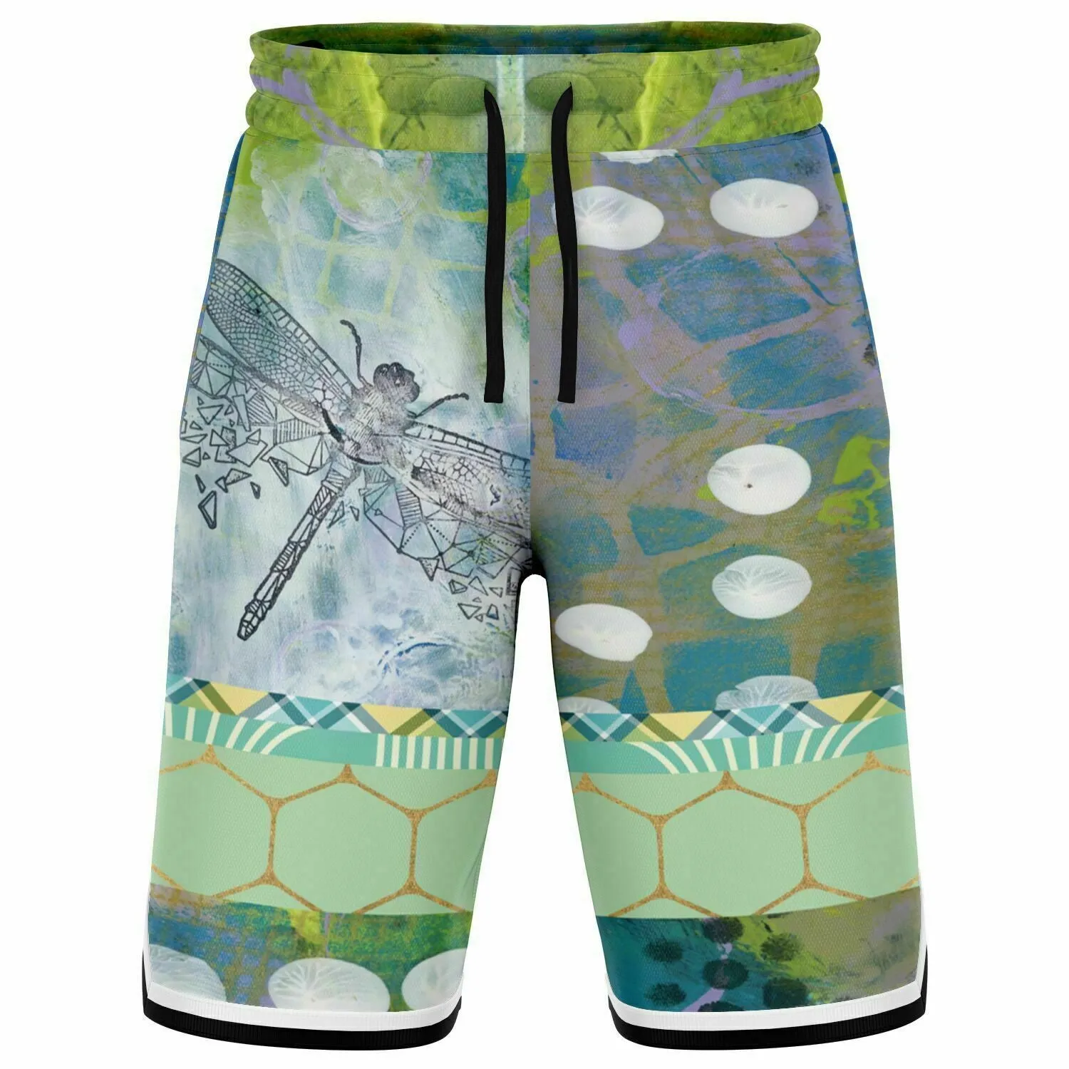 Dragonfly Abstract Print Basketball Shorts