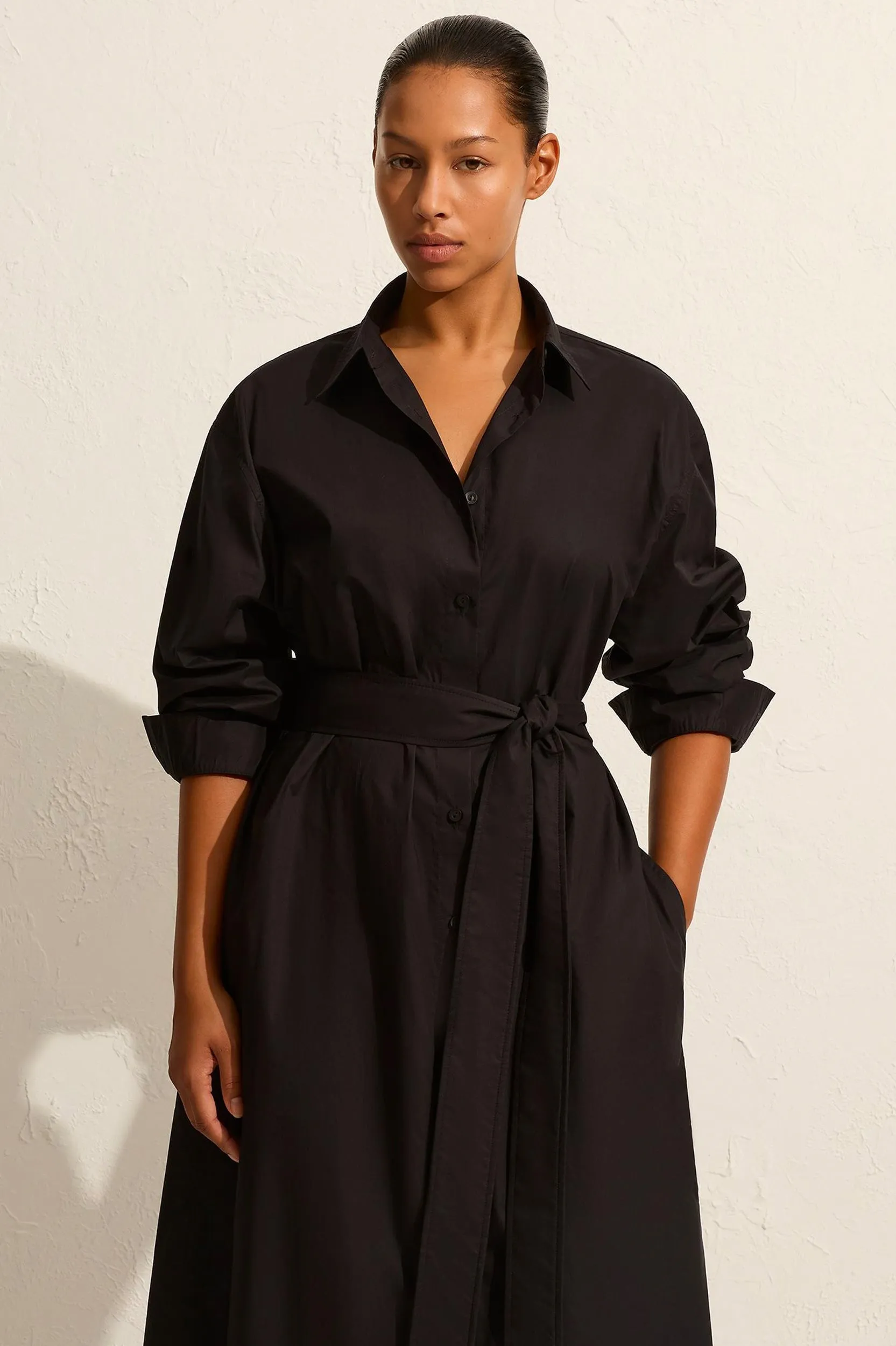 Everyday Shirt Dress in Black