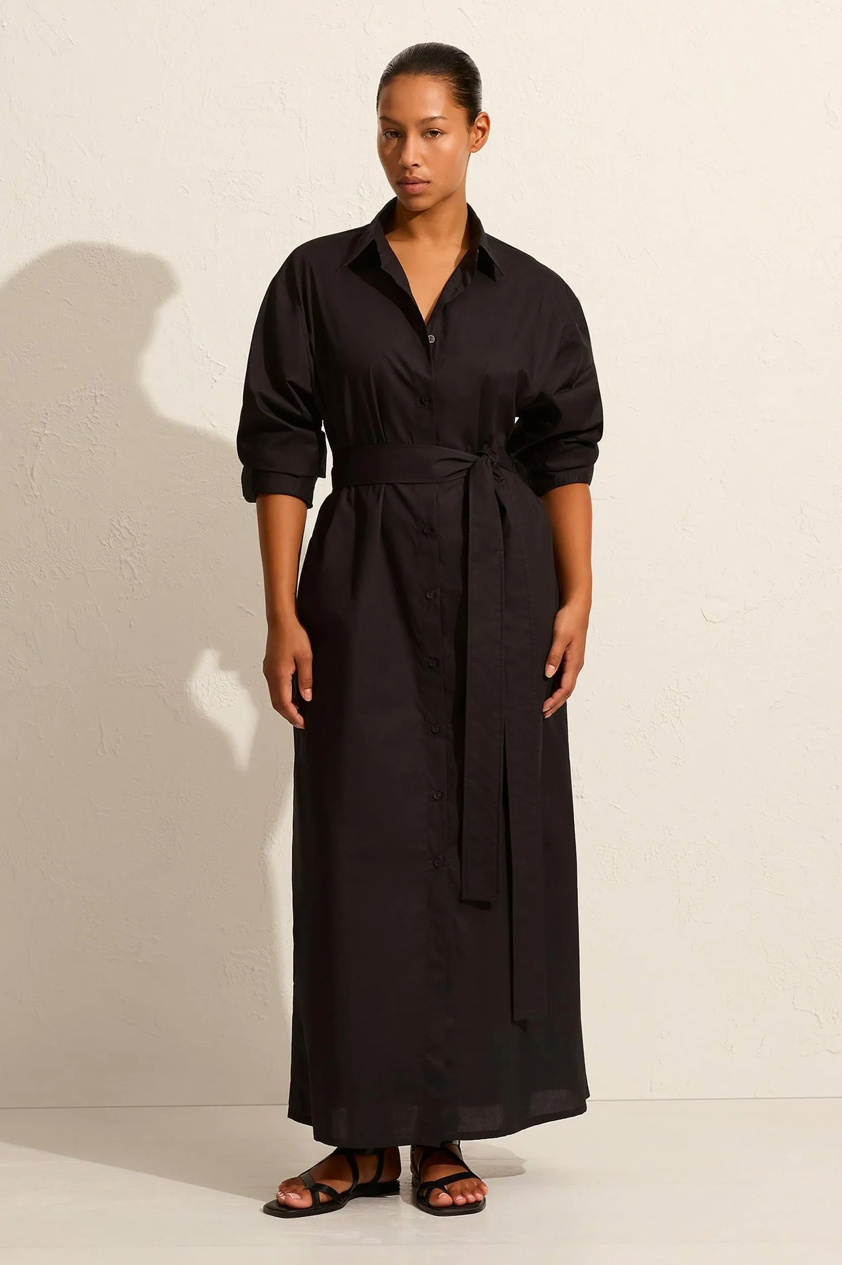 Everyday Shirt Dress in Black