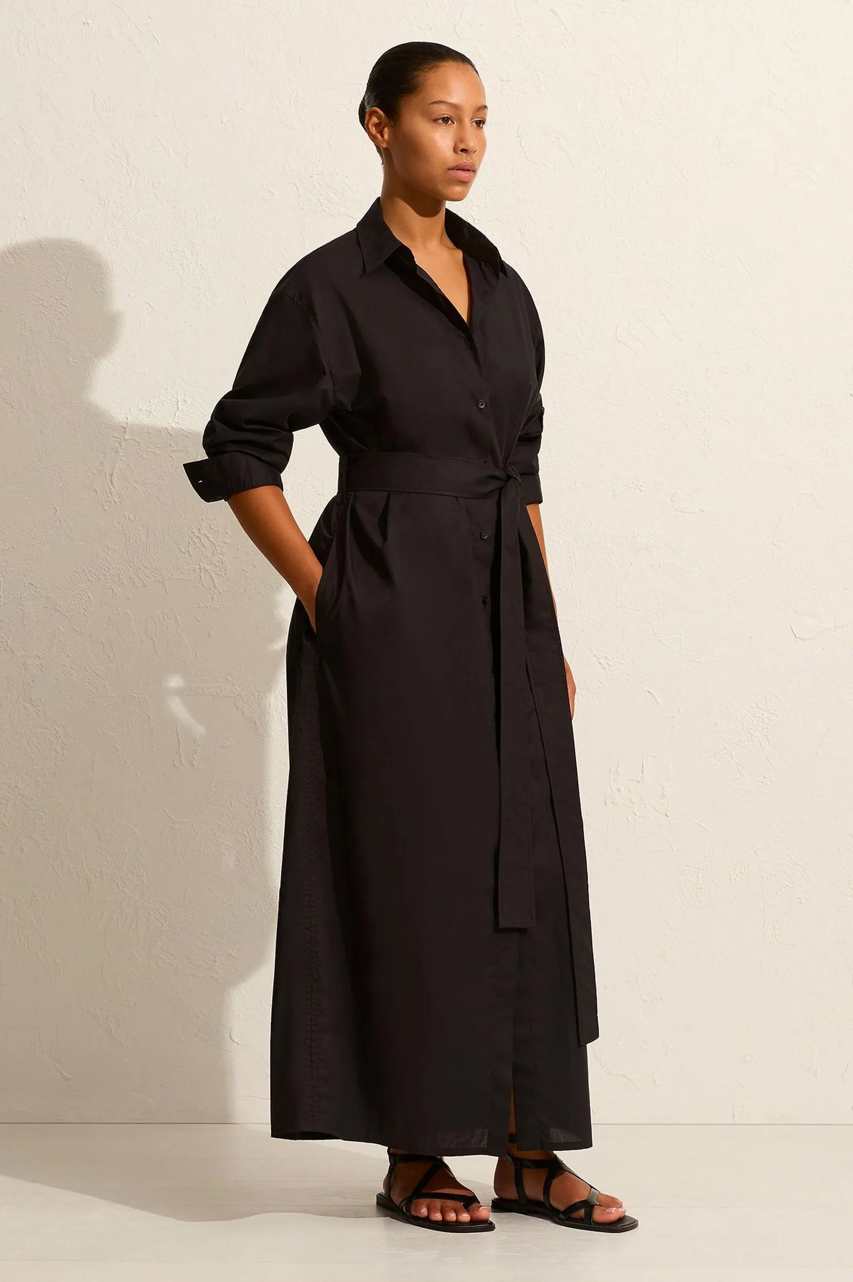 Everyday Shirt Dress in Black