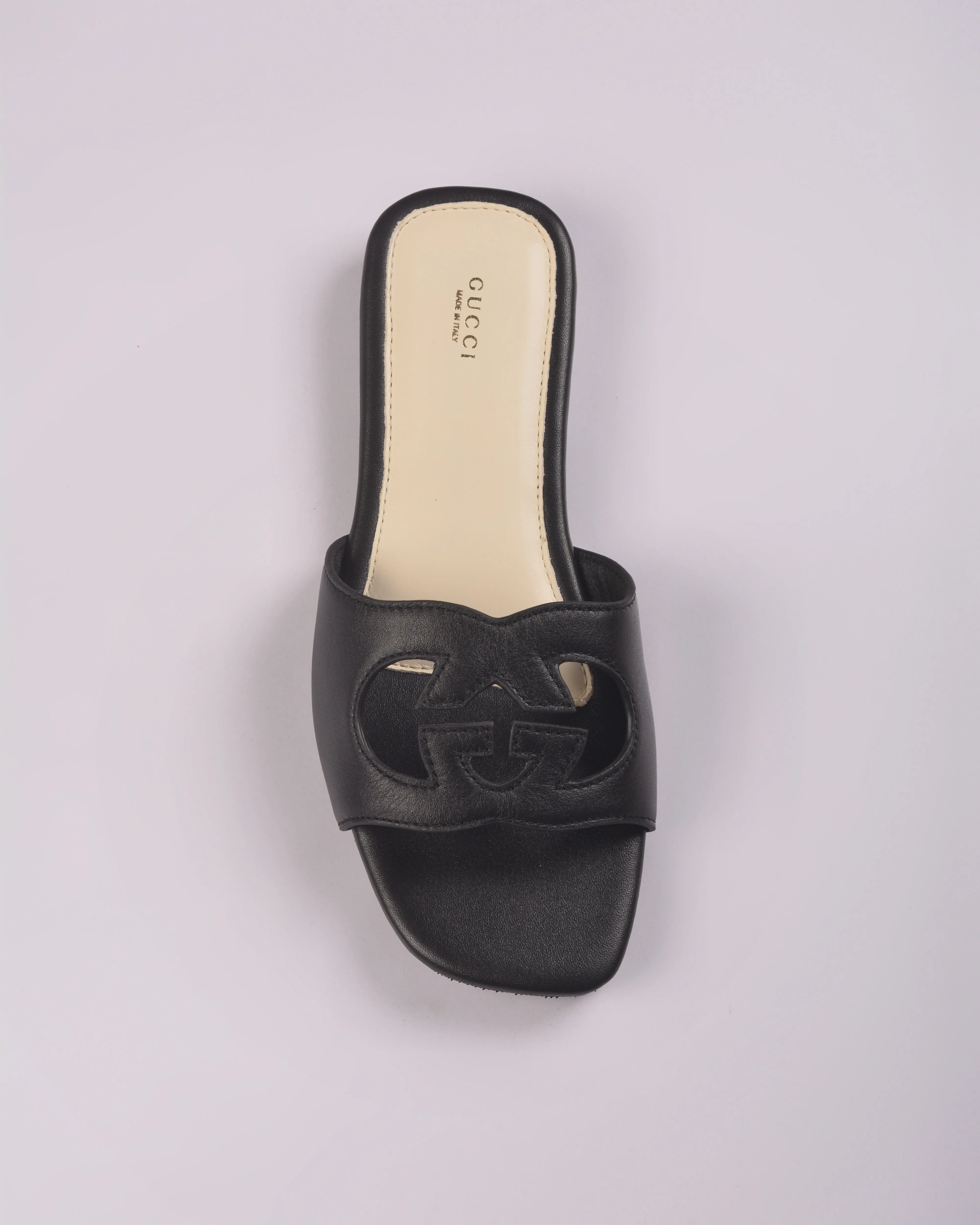 G Cut-Out  Women's lnterlocking Slide Sandal Black