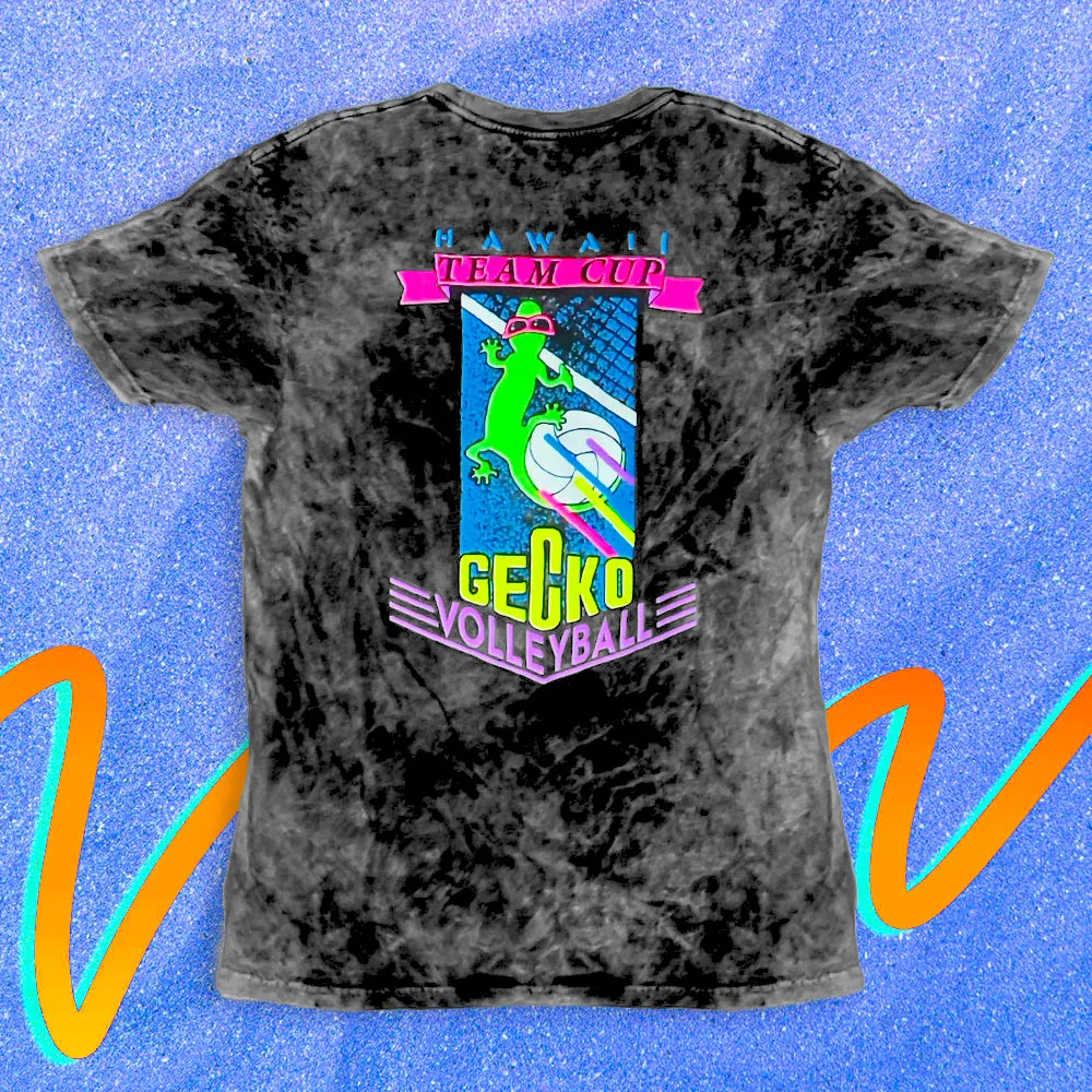 Gecko Volleyball '88 Acid Wash Black Shirt