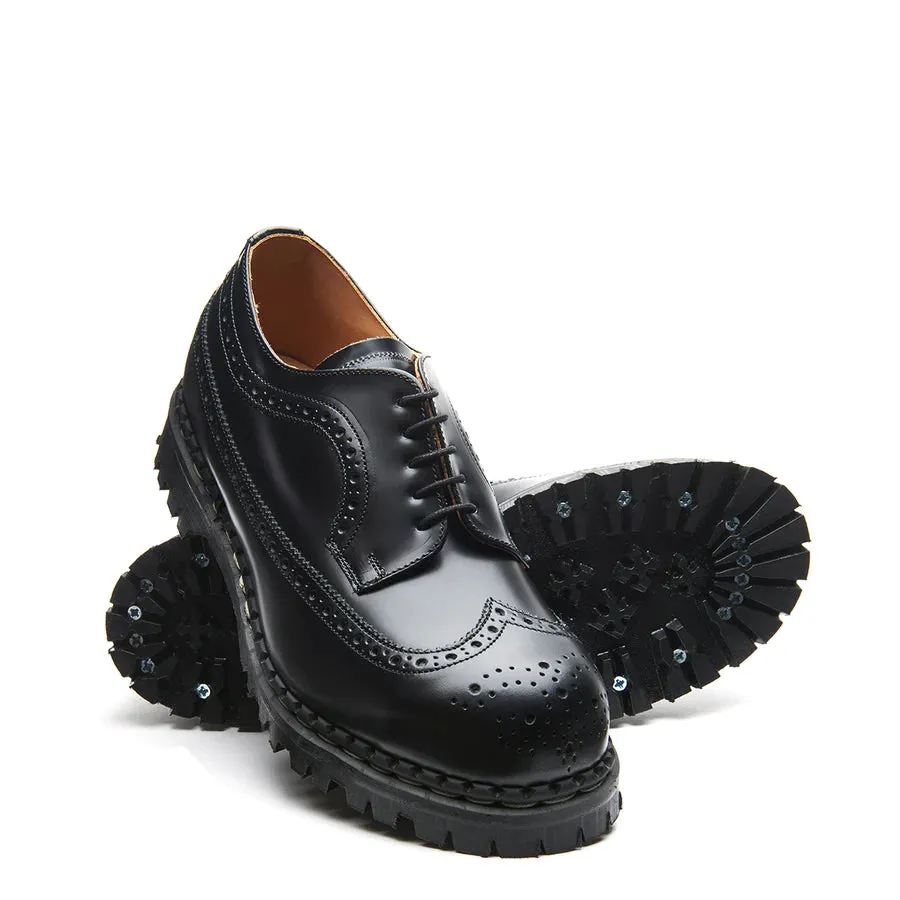 GRIPFAST Black Hi-Shine Steel Toe American Brogue Shoe