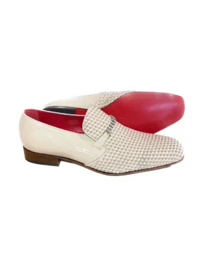 JACK MICHAEL Cream Patent Leather Weave with Diamante Shoe