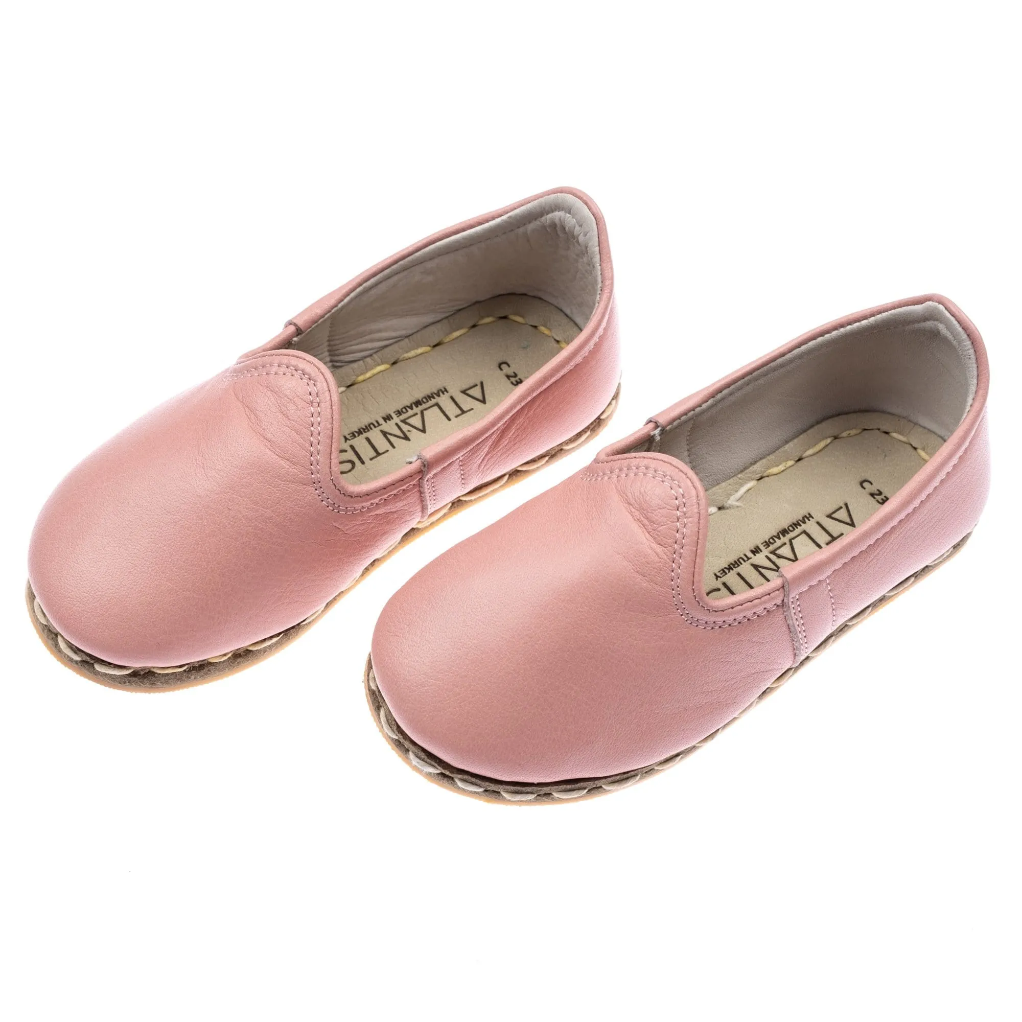 Kids Powder Pink Leather Shoes