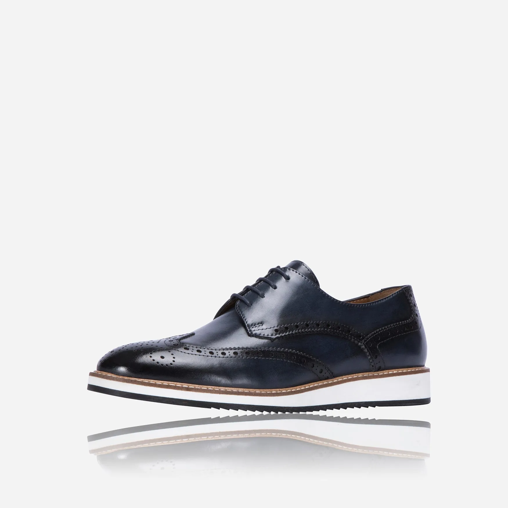 Optimized title: Navy Lace-Up Comfort Brogue Shoes - Stylish and Comfy Footwear