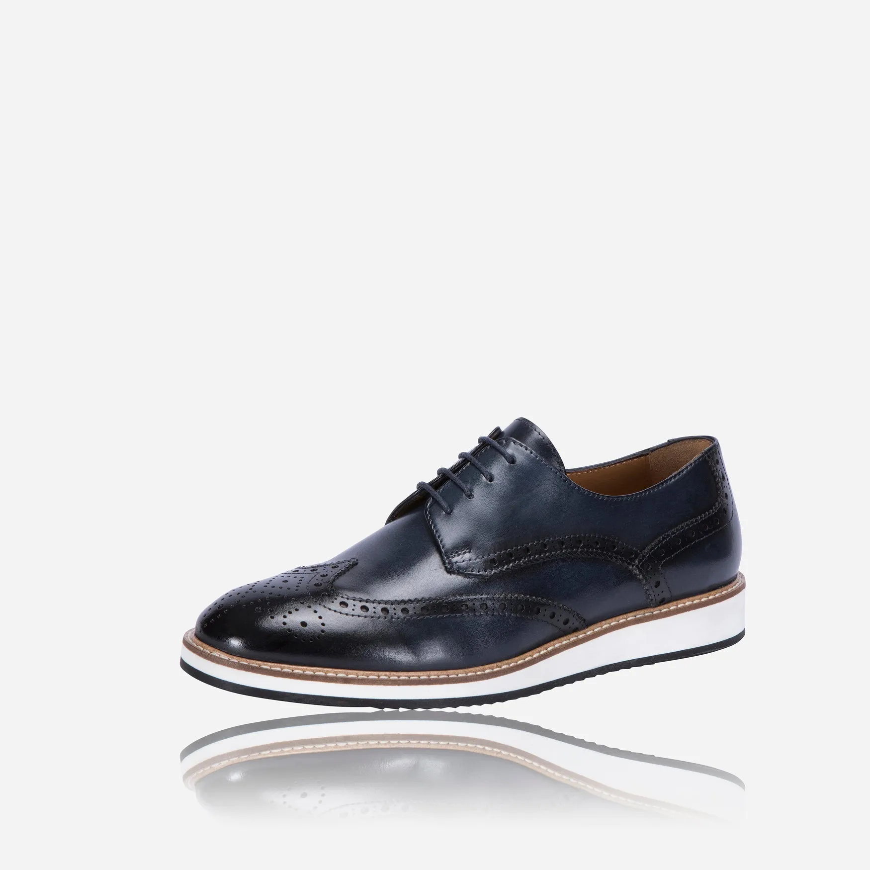 Optimized title: Navy Lace-Up Comfort Brogue Shoes - Stylish and Comfy Footwear