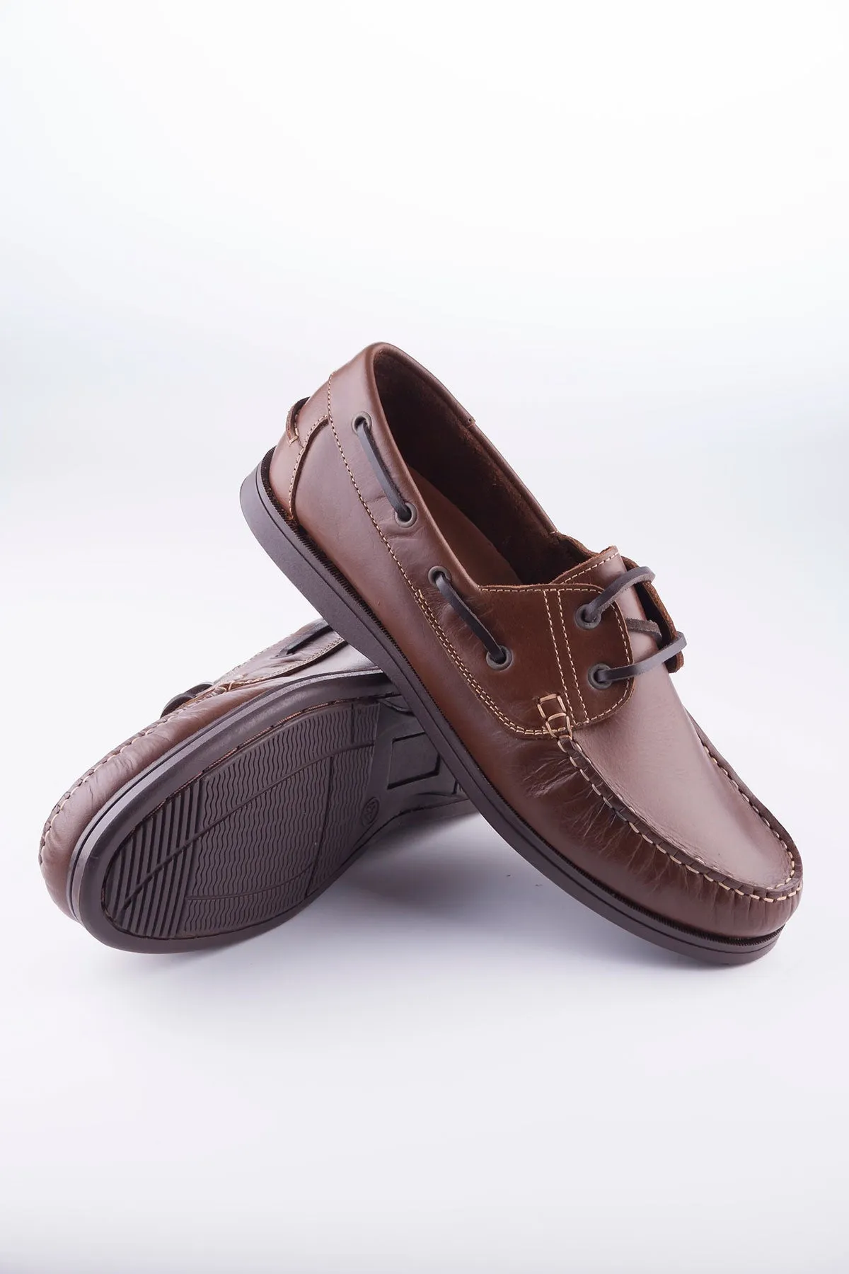 Laced Leather Deck Shoes