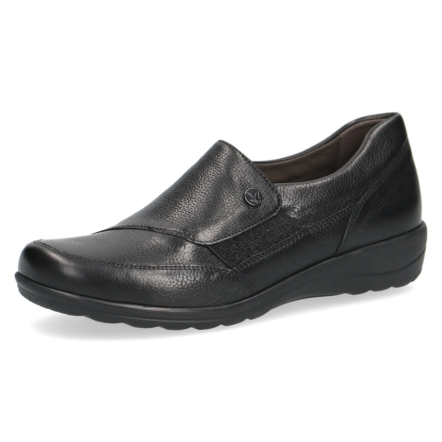 Ladies Caprice Black Nappa Slip On Shoes Soft Leather SALE