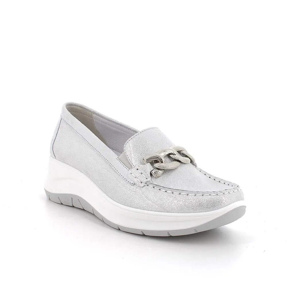 Ladies IGI & Co Slip On Shoes Silver Argento Buckle 5653433 sale