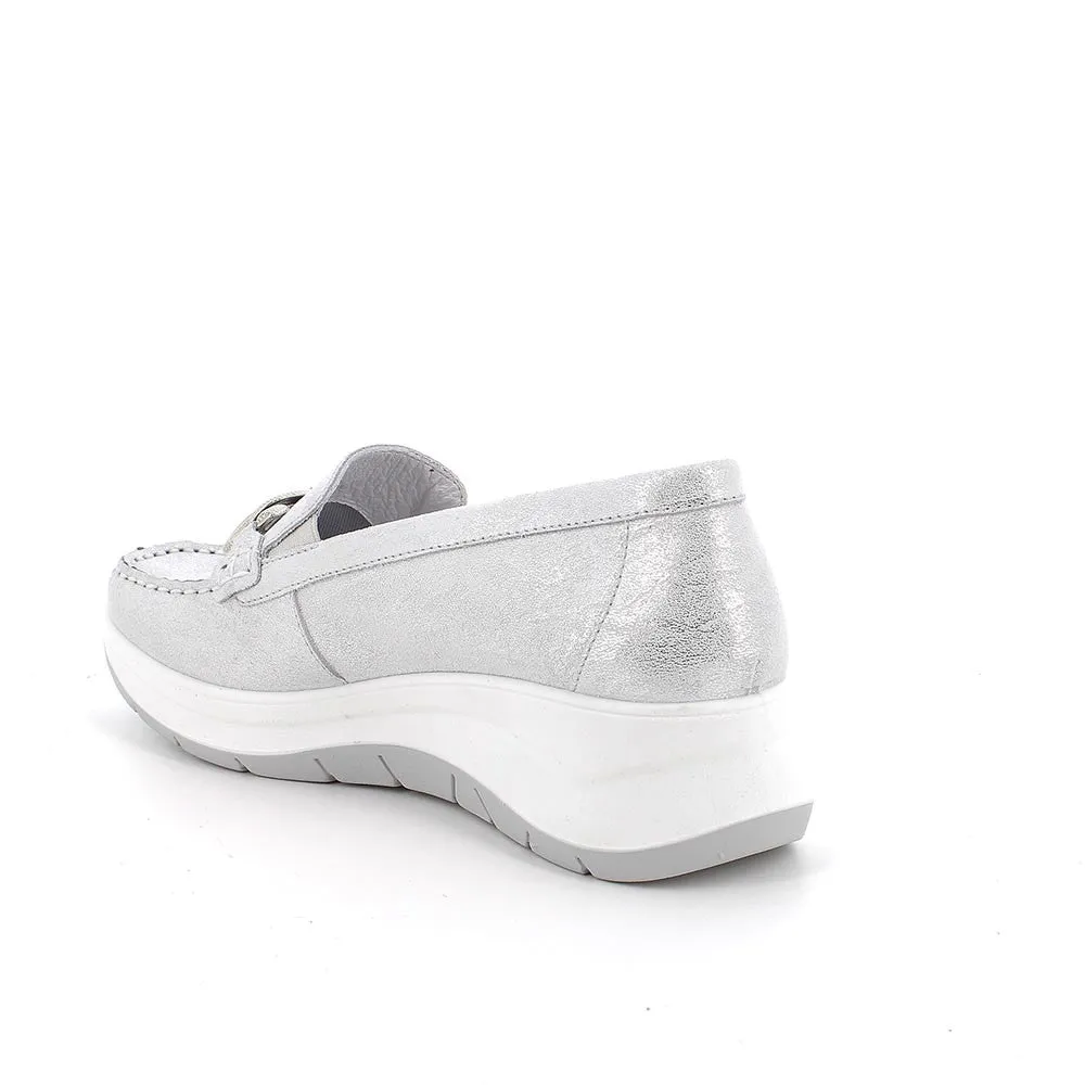 Ladies IGI & Co Slip On Shoes Silver Argento Buckle 5653433 sale