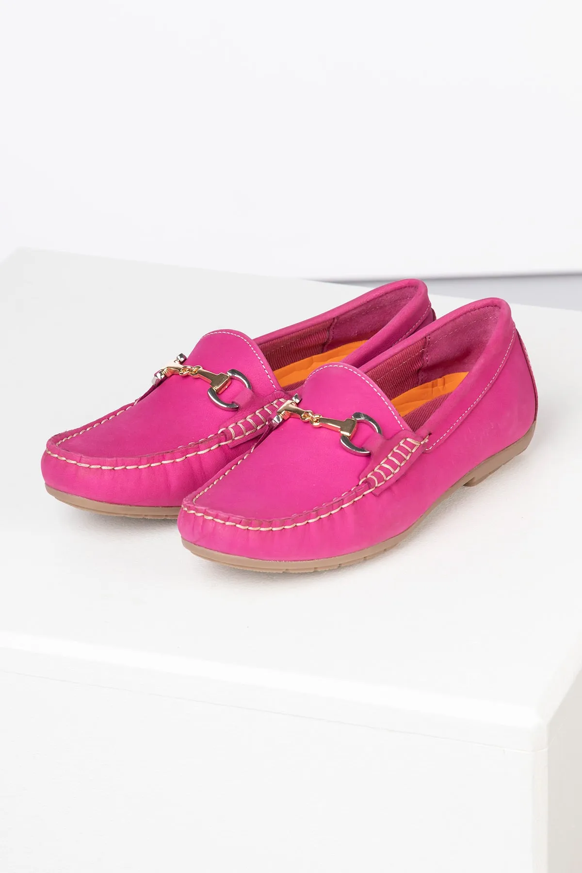 Ladies Nubuck Snaffle Driving Loafers - Wrelton