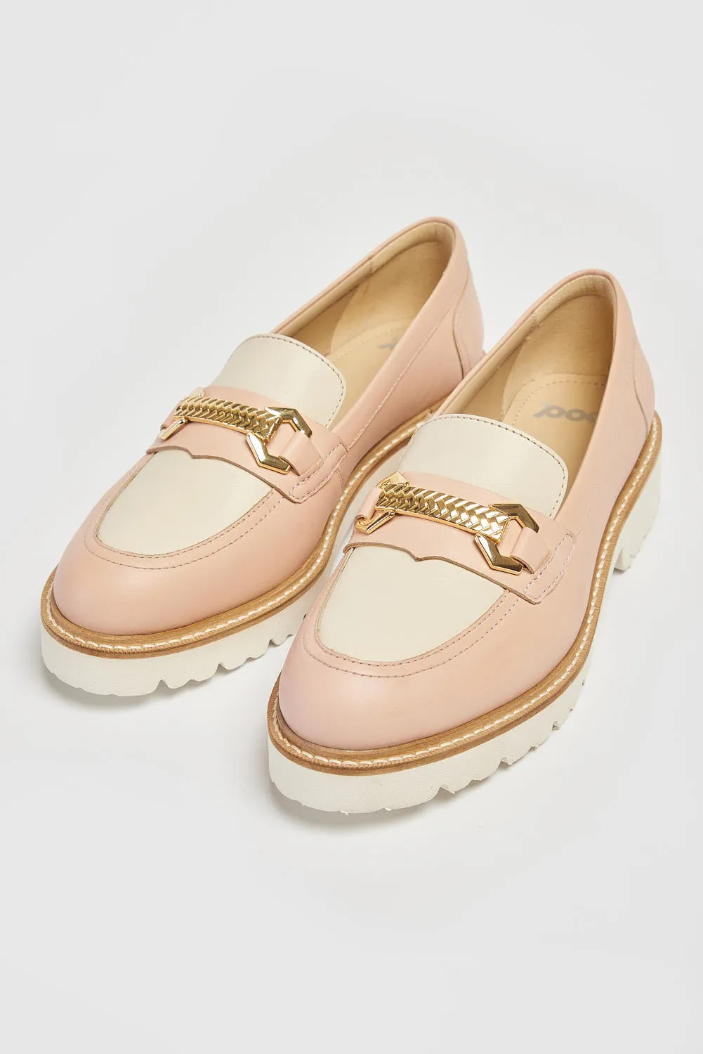 Ladies Slip On Loafers Pod Leather Ladies Shoes Pink Kendal sale