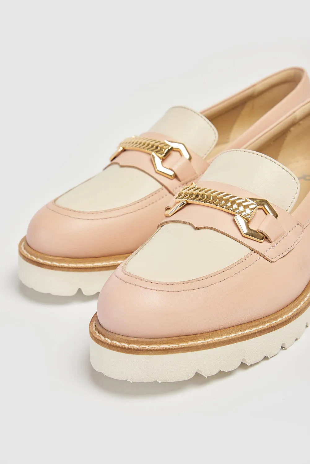 Ladies Slip On Loafers Pod Leather Ladies Shoes Pink Kendal sale